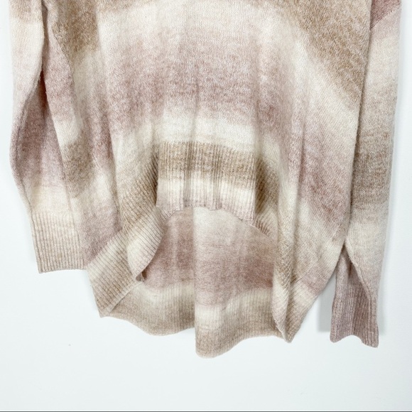 AMERICAN EAGLE AEO Stripe Ombré Pink Cozy Soft Cowl Neck Oversized Sweater Med - Picture 4 of 6